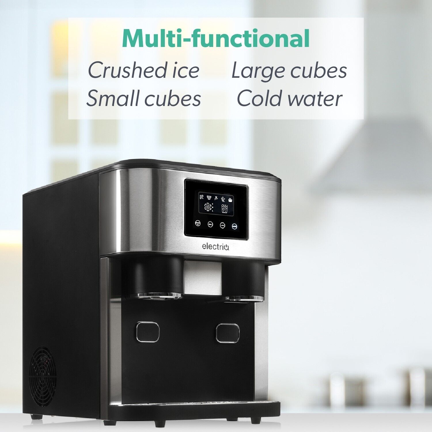 electriQ Countertop Ice Maker With Ice Crusher and Water Dispenser